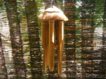 Bambusová zvonkohra 40 cm s chlupatým kokosákem